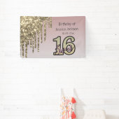 Rosa Rose Gold 16 . Geburtstag Banner (InSitu)