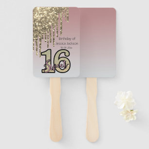 Rosa Rose Gold 16 . Geburtstag Fächer