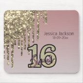 Rosa Rose Gold 16 . Geburtstag Mousepad (Vorne)