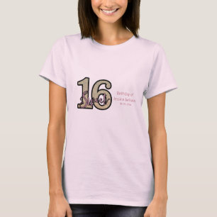 Rosa Rose Gold 16 . Geburtstag T-Shirt