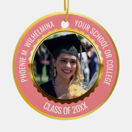 Rosa Rose Gold 2 Foto Abschluss Class 2022 Keramik Ornament