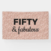 Rosa Rose Gold 50 und fabelhaft Geburtstag Banner (Horizontal)