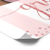 Rosa Rose Gold Abschluss 3 Foto Glitzer Script Poster (Ecke)