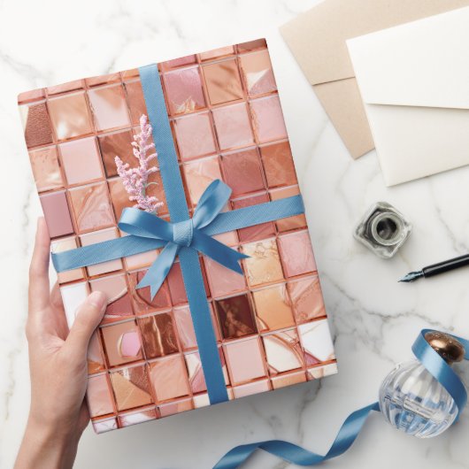 Rosa Rose Gold Abstrakt Geschenkpapier (Schenken)