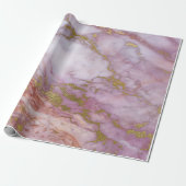 Rosa Rose Gold Abstrakt Marmor Glam Stone Pinsel Geschenkpapier (Ungerollt)