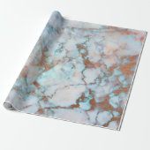 Rosa Rose Gold Abstrakter Marmor Glam Brush Ozean Geschenkpapier (Ungerollt)