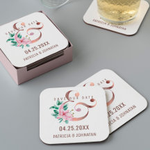 Rosa Rose Gold Ampere und rett Datum Hochzeit