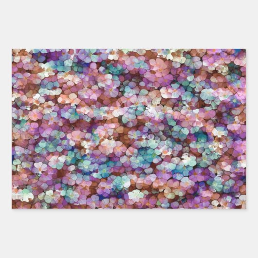 Rosa Rose Gold Aquamarin Mosaik Millefiori Blume Geschenkpapier Set (Vorderseite 3)