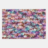 Rosa Rose Gold Aquamarin Mosaik Millefiori Blume Geschenkpapier Set (Vorderseite 2)