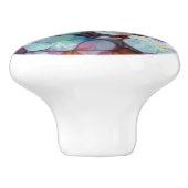 Rosa Rose Gold Aquamarin Mosaik Millefiori Blume Keramikknauf (Seitenansicht)