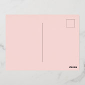 Rosa Rose Gold Baby in Blütendusche Girl Folie Einladungspostkarte (Rückseite)