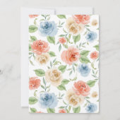 Rosa Rose & Gold Beerdigung zum Leben Einladung (Rückseite)