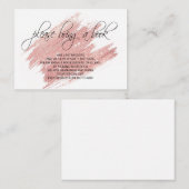 Rosa Rose Gold Bitte bringen Sie eine Babydusche Begleitkarte (Vorne/Hinten)