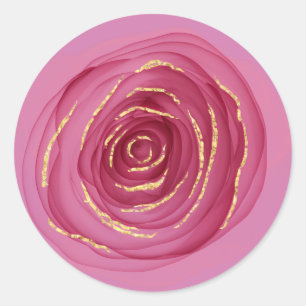 Rosa Rose Gold Blume Gefallen Delikatfarbenes Ing Runder Aufkleber