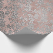 Rosa Rose Gold Blumenpulver Blumensilber Geschenkpapier (Ecke)