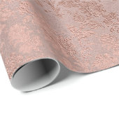 Rosa Rose Gold Blumenpulver Monochro Geschenkpapier (Rolleneckpunkt)