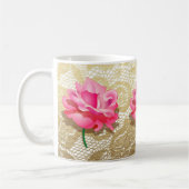 Rosa Rose Gold Blumenspitze Kaffeetasse (Links)