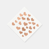 Rosa Rose Gold Blush Confetti Herz White Bridal Serviette (Ecke)
