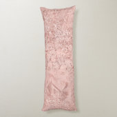 Rosa Rose Gold Blush Glitzer Glam Glass Metallic Seitenschläferkissen (Rückseite (Vertikal))