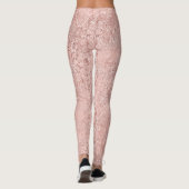 Rosa Rose Gold Blush Glitzer Shiny Glass Metallic Leggings (Rückseite)