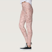 Rosa Rose Gold Blush Glitzer Shiny Glass Metallic Leggings (Links)