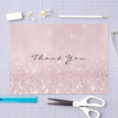 Rosa Rose Gold Blush Glitzer Vielen Dank Seidenpapier (Handwerk)