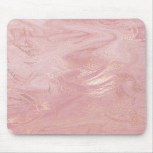 Rosa Rose Gold Blush Gold Geschmolzener Stone Marm Mousepad