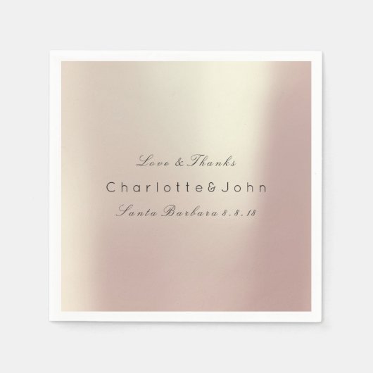 Rosa Rose Gold Blush Metallic Minimal Party Event Serviette (Vorderseite)