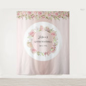 Rosa, Rose Gold, Blush Quinceñera Foto Hintergrund Wandteppich (Vorderseite)