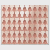 Rosa Rose Gold Blush Skinny Weihnachtsbaum Sterne Geschenkpapier (Flach)