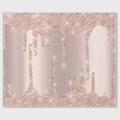 Rosa Rose Gold Blush Spark Powder Tropfen Glam Lux Geschenkpapier (Flach)