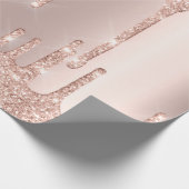 Rosa Rose Gold Blush Spark Powder Tropfen Glam Lux Geschenkpapier (Ecke)