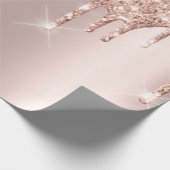 Rosa Rose Gold Blush Spark Powder Tropfen Glitzer Geschenkpapier (Ecke)