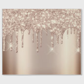 Rosa Rose Gold Blush Spark Powder Tropfen Glitzer Geschenkpapier (Flach)