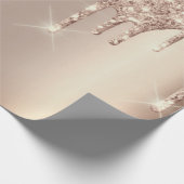 Rosa Rose Gold Blush Spark Powder Tropfen Glitzer Geschenkpapier (Ecke)