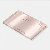 Rosa Rose Gold Blush Tropfen Funkelnd Glitzer Post-it Klebezettel (angewinkelt)