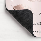 Rosa Rose Gold Blush Tropfen Funkelnd Lotus Name R Mousepad (Ecke)