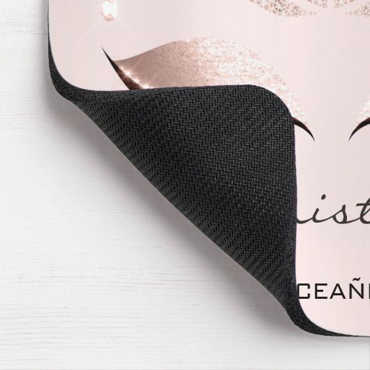 Rosa Rose Gold Blush Tropfen Funkelnd Lotus Name R Mousepad (Ecke)