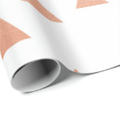 Rosa Rose Gold Blush Weiße Geometrie Dreiecke VIP Geschenkpapier (Rolleneckpunkt)