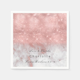 Rosa Rose Gold Blush Weißer grauer Marmor Party Lu Serviette