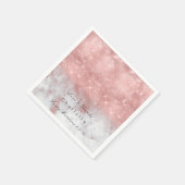 Rosa Rose Gold Blush Weißer grauer Marmor Party Lu Serviette (Ecke)