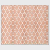 Rosa Rose Gold Blush White Quatrefoil Glam Geschenkpapier (Flach)