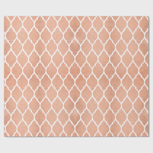 Rosa Rose Gold Blush White Quatrefoil Glam Geschenkpapier (Flach)