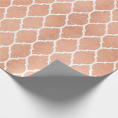Rosa Rose Gold Blush White Quatrefoil Glam Geschenkpapier (Ecke)