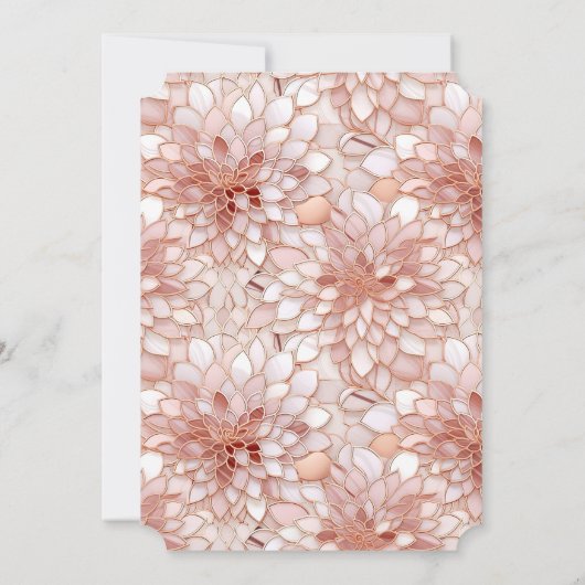 Rosa Rose Gold Blütendusche Einladung (Rückseite)