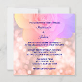 Rosa Rose Gold Bokeh Navy Blauer Glitzer Magneteinladung (Vorderseite)