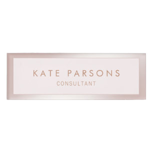 Rosa Rose Gold Border Beauty Wellness-Center Name Namenschild