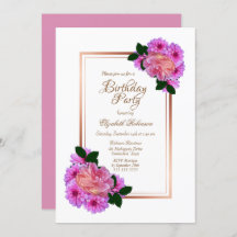 Rosa Rose Gold Border Geburtstagsparty
