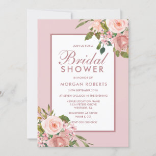 Rosa Rose Gold Brautparty Einladung