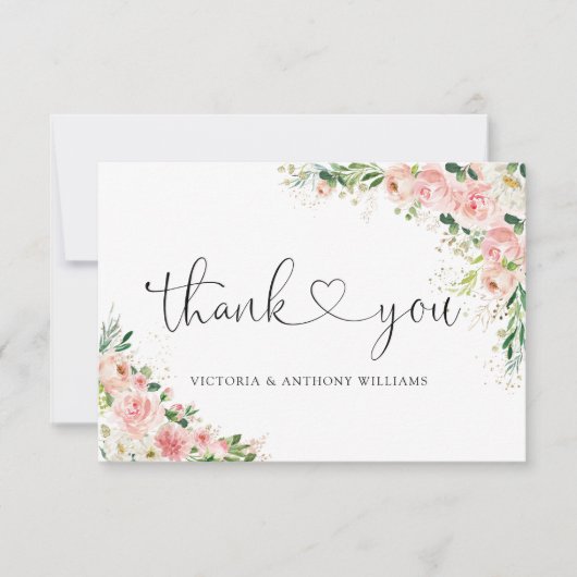 Rosa Rose Gold Brautparty Flat Danke (Vorderseite)